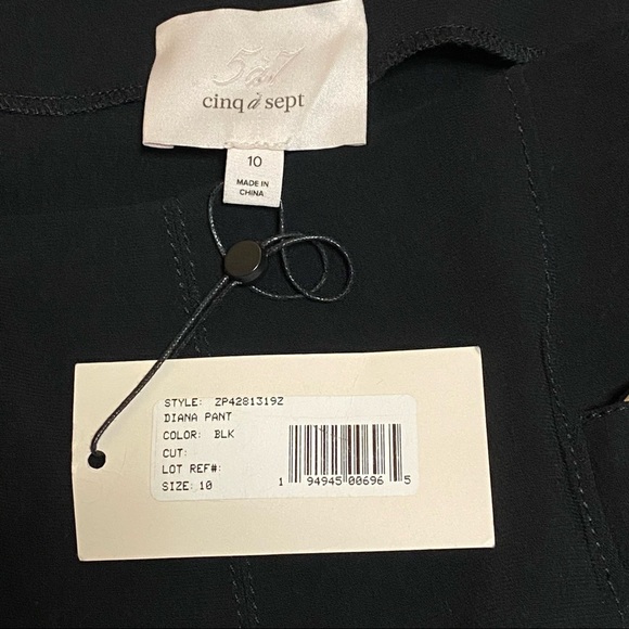SOLD- cinq à sept Black Diana Cropped Wide Leg High Rise Pants Size 10 - Picture 9 of 13